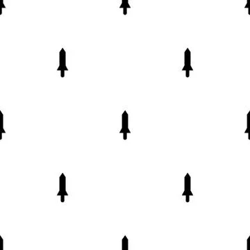 Seamless pattern with simple sword icons. Black silhouette of knife. Vector. Stock Illustration