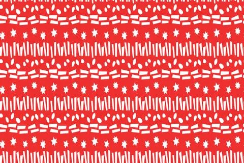 Seamless pattern of simple vector bright elements stars points rounds stripes Stock Illustration