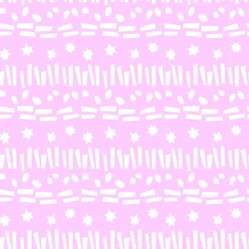 Seamless pattern of simple vector bright elements stars points rounds stripes Illustrazione stock