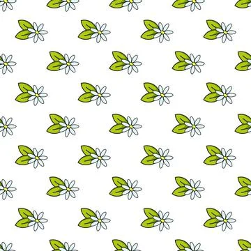 Seamless pattern with simple white flowers Stock Illustration