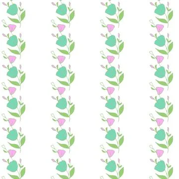 Seamless pattern with single stylized flower on soft background. Minimal fl.. Stock Illustration