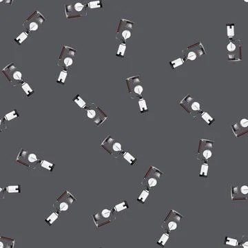 Seamless pattern siphon syphon coffee maker cartoon vector 스톡 일러스트