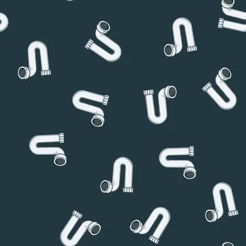 Seamless pattern siphon waste drain trap cartoon vector Stock Illustration