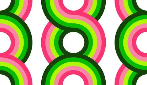 Seamless pattern sixties waves multicolored Stock Illustration