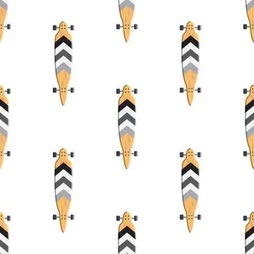 Seamless pattern skateboard and longboards Illustrazione stock