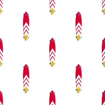 Seamless pattern skateboard and longboards Illustrazione stock