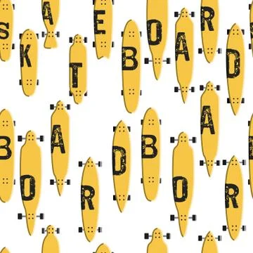 Seamless pattern skateboard and longboards Stock Illustration
