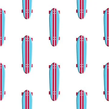 Seamless pattern skateboard and longboards Stock Illustration
