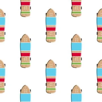 Seamless pattern skateboard and longboards Stock Illustration