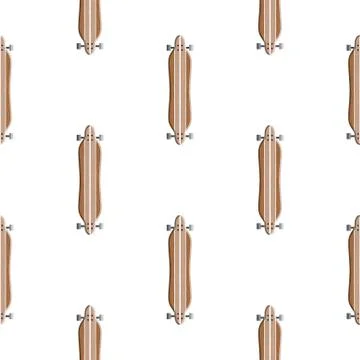 Seamless pattern skateboard and longboards Stock Illustration