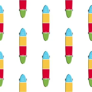 Seamless pattern skateboard and longboards Illustrazione stock