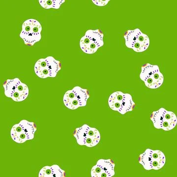 Seamless pattern skeleton dead day skull cartoon vector 스톡 일러스트