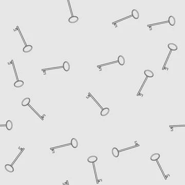 Seamless pattern Skeleton key providing access and unlocking solutions イラスト素材