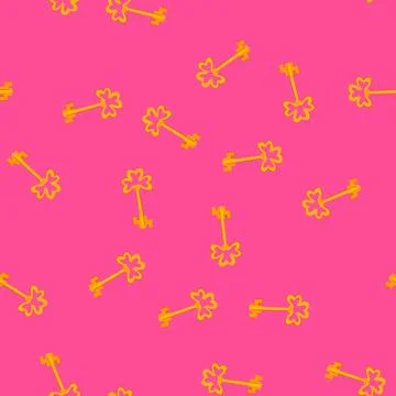 Seamless pattern skeleton magic key cartoon vector イラスト素材