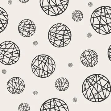 Seamless pattern with sketch circles 스톡 일러스트