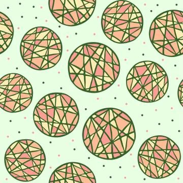 Seamless pattern with sketch colorful circles 스톡 일러스트