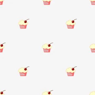 Seamless pattern sketch cupcake. vector illustration. Illustrazione stock
