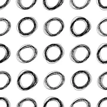 Seamless pattern with sketch ellipses shape Illustrazione stock