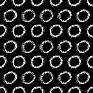 Seamless pattern with sketch ellipses shape Stock Illustration