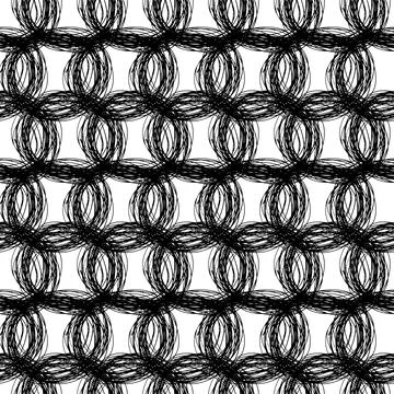 Seamless pattern with sketch ellipses shape Stock Illustration