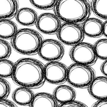 Seamless pattern with sketch ellipses shape Illustrazione stock