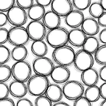 Seamless pattern with sketch ellipses shape Illustrazione stock