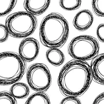 Seamless pattern with sketch ellipses shape Stock Illustration