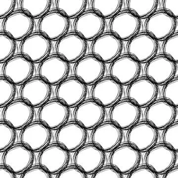 Seamless pattern with sketch ellipses shape Illustrazione stock
