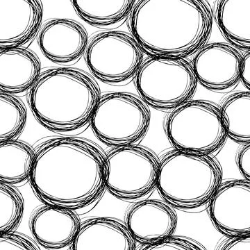 Seamless pattern with sketch ellipses shape Stock Illustration