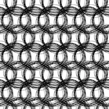 Seamless pattern with sketch ellipses shape Illustrazione stock