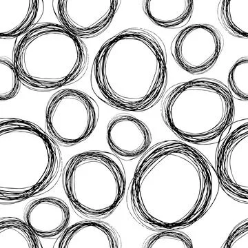 Seamless pattern with sketch ellipses shape Stock Illustration