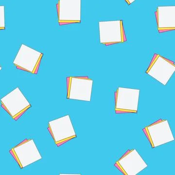Seamless pattern sketch memo paper cartoon vector Stockillustratie