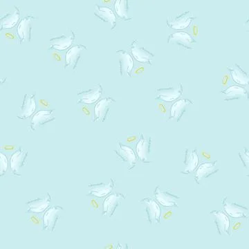 Seamless pattern sketch wing angel cartoon vector Stock Illustration