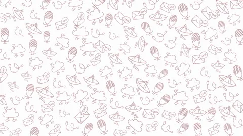 Seamless Pattern of Sketched Summer Vacation Icons for Creative Design Stock Footage 327061983
