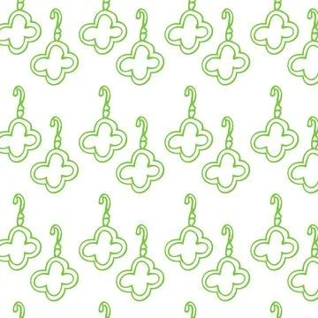 Seamless pattern of sketches clover earring for woman Stock Illustration
