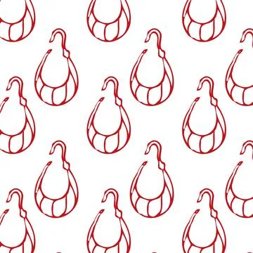 Seamless pattern of sketches Hand drawn earring Stock Illustration
