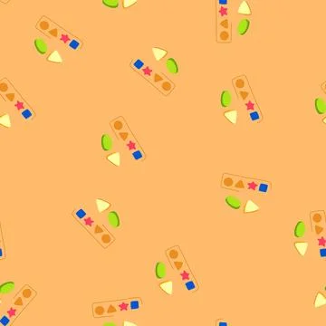Seamless pattern skills shape sorter cartoon vector イラスト素材
