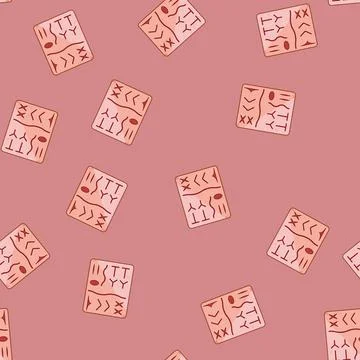 Seamless pattern skills suture practice pad cartoon vector Stockillustratie