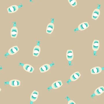 Seamless pattern skin cleansing cream cartoon vector 스톡 일러스트