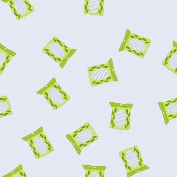 Seamless pattern skin cotton pads cartoon vector Stock Illustration