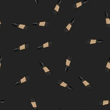 Seamless pattern skin foundation cream cartoon vector Illustrazione stock