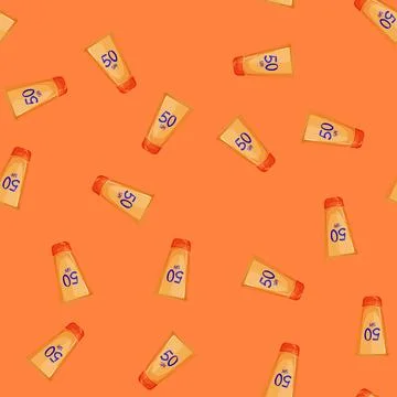 Seamless pattern skin sun cream cartoon vector Illustrazione stock