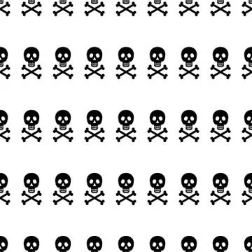Seamless pattern with skull and crossbones. Stock Illustration