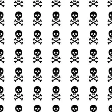 Seamless pattern with skull and crossbones. Illustrazione stock