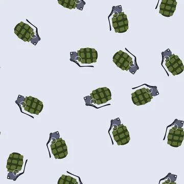 Seamless pattern skull grenade cartoon vector 库存插图