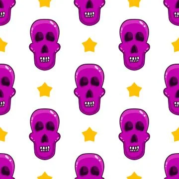 Seamless pattern with skull Stock Illustration