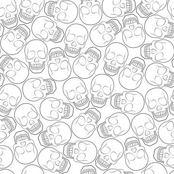Seamless pattern with skull Stock Illustration
