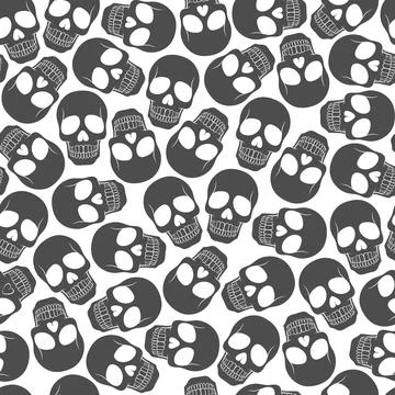Seamless pattern with skull Stock Illustration