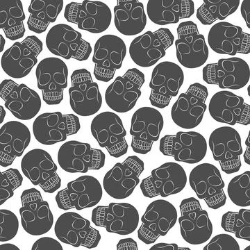 Seamless pattern with skull Stock Illustration