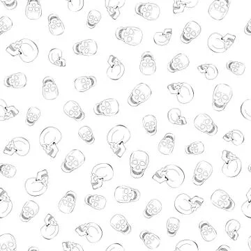 Seamless pattern with skulls Stock Illustration